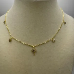 B.B. Lila Follow the Stars Triple Gold Plating Necklace, Preowned thumbnail 1