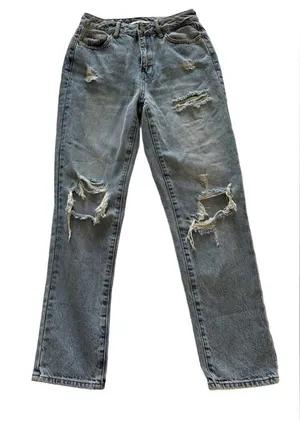 Women’s PacSun High Waisted Ripped Light Wash Denim Mom Jeans Size 25 thumbnail 1