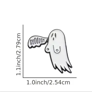 1pc‎ Ghost White Enamel Pin, Brooch Lapel Badge Cartoon Gothic Zinc Alloy Funky thumbnail 4
