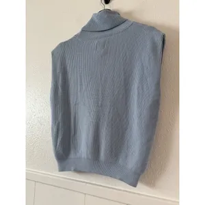 Maeve Anthropologie Sleeveless Turtleneck Sweater Vest Blue Ribbed Knit Size S thumbnail 7