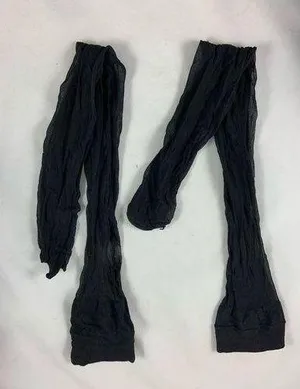 Black sheer thigh high panty hose thumbnail 1