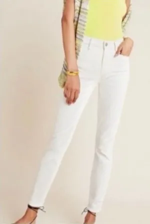 Paige Hoxton ankle white raw hem mid rise skinny jeans 27 thumbnail 1