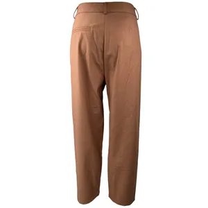 Commense Women's Brown High Waist Straight Wide Leg Trousers Dress Pants Size M thumbnail 3