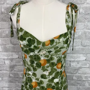 O.p.t Chic Floral Mini Dress in Green and Orange thumbnail 2
