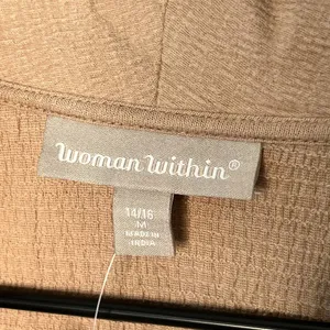 Woman Within Cardigan Khaki Crepe New 14/16 thumbnail 5
