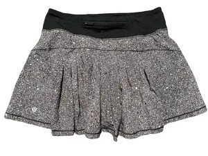 Lululemon Circuit Breaker Skirt II Tall 15" Skirt Size 4 Black White Splatter thumbnail 1
