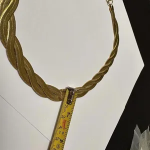 Signed Avon SP Gold Tone Woven Chain Necklace 19 Inch thumbnail 4