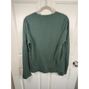 Pact Top Womens Medium Green Long Sleeve Organic Cotton Slub Minimalist thumbnail 6