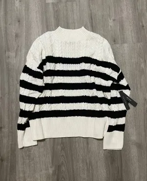 Tahari Black And White Stripes Sweater. thumbnail 3