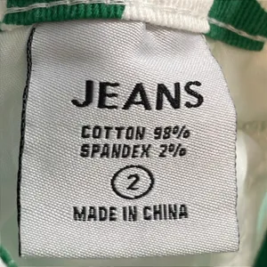 Fashion Green White Checkered Flare Jeans High Waisted Wide Leg Size 2 NEW thumbnail 4