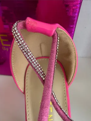 KAYLEEN By Los Angeles Hot Pink Rhinestone Block Heel Sandals - Style Talla thumbnail 8