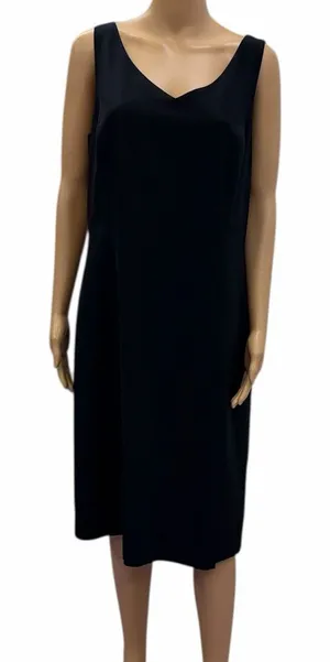 Ann Taylor Navy Blue Sleeveless Zip Back Dress Womens Plus Size 14 thumbnail 1