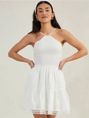 Altar’d State Malani Halter Dress in White thumbnail 1