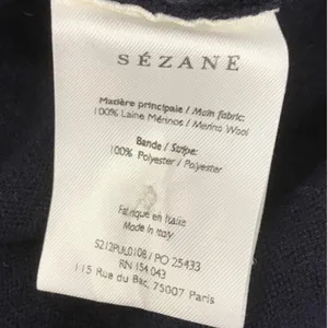 Sezane Jacob Jumper Black 100% Merino Wool Size XS Winter Sweater Italy Sézane thumbnail 5