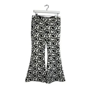 Alexis Dagmar Wildflower Flare-Leg‎ Pants Black White Sz S thumbnail 4