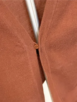 Tori Richard Women’s Small Rust Brown Lightweight Cardigan Sweater Cotton Blend thumbnail 4