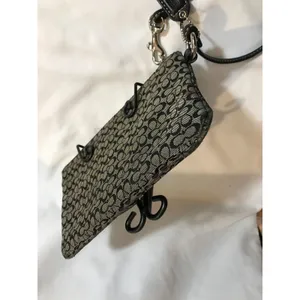 Coach Soho Signature C Monogram Buckle Black Canvas Wristlet EUC thumbnail 4