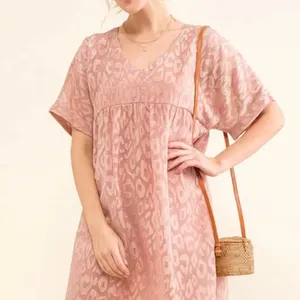 And The‎ Why Woven Leopard Baby Doll Roll-Sleeve Casual Dress thumbnail 5