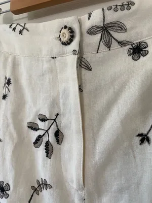House of Harlow 1960 Embroidered Linen Blend Skirt Size 10 New Without Tag Cream thumbnail 7