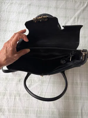 Furla Black Leather Top-Handle Satchel with Gold Hardware thumbnail 4