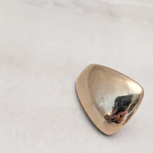 Vintage Clip On Earrings Slightly Curved Stylish Gold Tone Large Chunky - Marks thumbnail 3