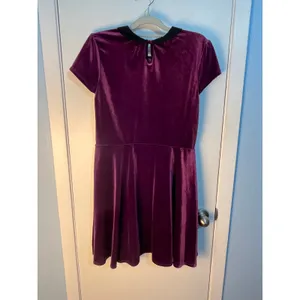 Hot Topic Velvet Dress Large Stretch Purple Halloween Costume Wednesday Core thumbnail 5