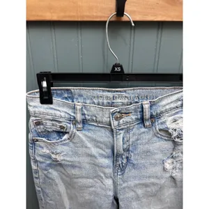 American Eagle Super High-Rise Ankle Straight Distressed Light Wash Jeans 0 S thumbnail 2