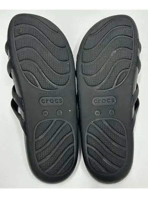 Crocs Splash Strappy Sandals Women’s Size 6 Black Slip On Slides Comfort thumbnail 6