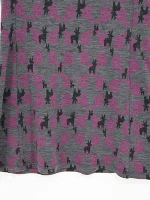 Ibex Merino Wool Dress Medium 100% Zque Certified Gray Purple Black Print Layer thumbnail 6