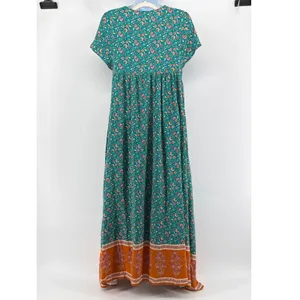 Natural Life Avery Midi Dress‎ Boho Floral Button Front Teal Orange Rayon XS/S thumbnail 5