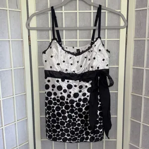 Heart Soul Polka Dot Satin Y2K Coquette Indie Sleaze Camisole Medium thumbnail 2