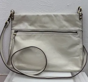 HOBO International Ivory Leather Foldover Crossbody Shoulder Bag thumbnail 1