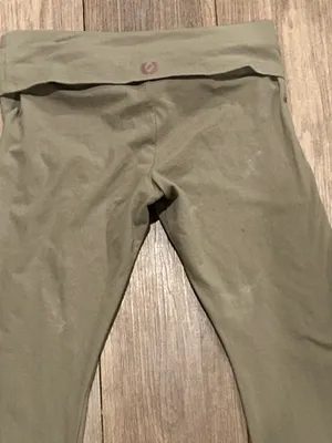 PINK Victoria's Secret Women's Foldover Flared Pull-On Pants Green M thumbnail 3