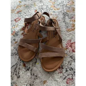 Zodiac Womens Tan Brown Leather Strappy Flat Sandals Ankle‎ Buckle Boho Size 9 thumbnail 2