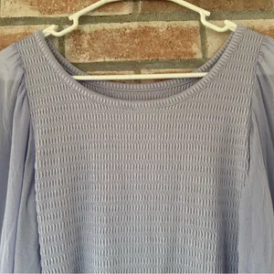 Anthropologie Balloon Sleeve Smocked Top Blouse Women’s Small S Purple thumbnail 9