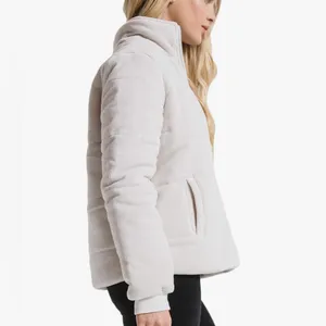 Z Supply Women’s Corduroy Puffer Jacket in Champagne‎ Mist Size Large thumbnail 2