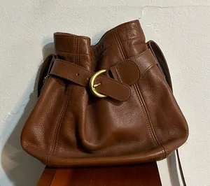 Vintage Coach 4156 Toffee Brown Leather Soho Belted Bucket Buckle Pouch Bag thumbnail 1