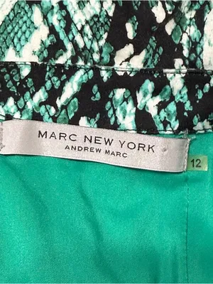 Marc New York Snake Print Sheath Dress Green Black Stretch Size 12 thumbnail 6