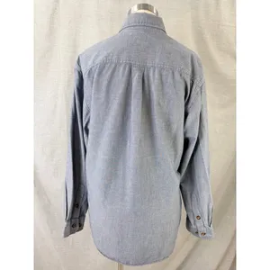 Carhartt Womens Blue Chambray Button Down‎ Shirt 100% Cotton Long Sleeve M thumbnail 7