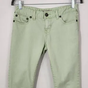 Free People Green Skinny Jeans Size 27 Free People Green Ankle Zip Skinny Denim thumbnail 2