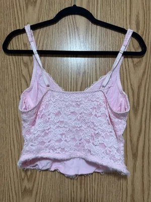 Amazon Avidlove Pink Lace Bustier Crop Cami Top – Size L thumbnail 2