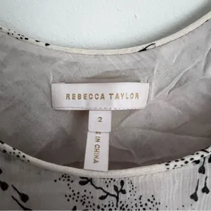 Rebecca Taylor Floral Godet Cotton & Silk Tank in Parfait Combo flounce thumbnail 4