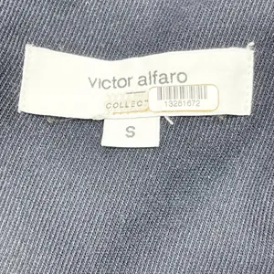 Victor Alfaro Womens Trench Coat Small Navy‎ Chic Preppy Quiet Luxury Old Money thumbnail 5
