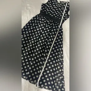 Lindy Bop Vintage Style Polka Dot Illusion Mesh Midi Swing Dress Black White thumbnail 10