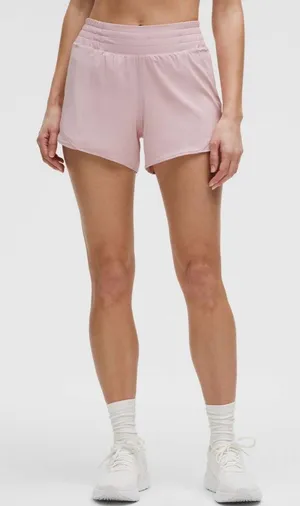 Lululemon NWT Hotty Hot High Rise Lined 4”Shorts Pink Haze Size 12 thumbnail 1