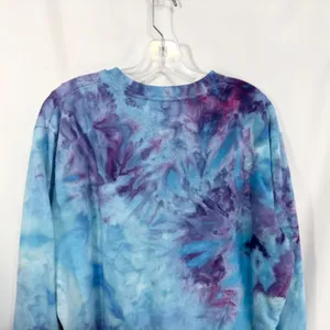 Levis XL Sweatshirt Handmade Tie Dye Crew‎ Neck Pullover Blue Purple 1660 thumbnail 7