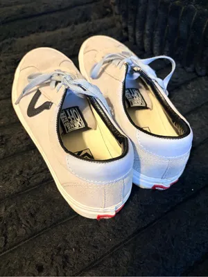 Vans Suede Low-Top Sneakers in Light Beige with Black Accent thumbnail 4