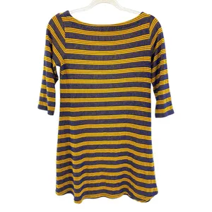 BDG‎ Urban Outfitters Womens Yellow Navy Striped Knit 3/4 Sleeve Dress Size Med thumbnail 2