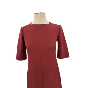 M.M.LaFleur Emily Square Neck A-Line Work Dress Brick Red NWT Size 0 thumbnail 4