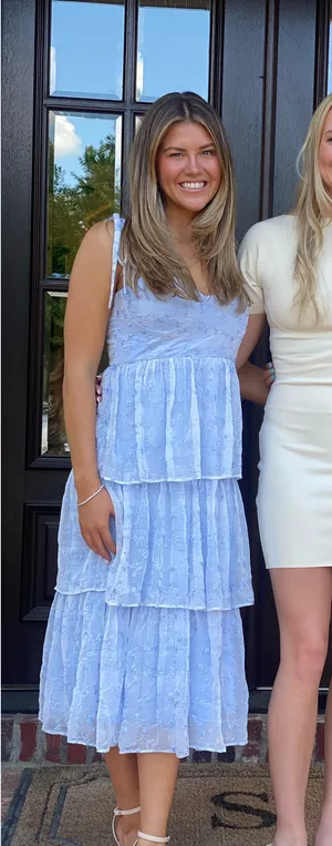 Blue Lulu’s tiered midi  dress thumbnail 1